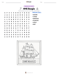 Aperçu de la feuille de travail imprimable HMS Beagle