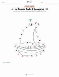 Anteprima della scheda stampabile di La grande onda di Kanagawa