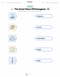 The Great Wave Off Kanagawa printable worksheet for kids