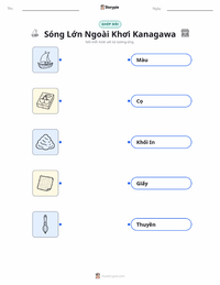 Tài liệu in sẵn Sóng Lừng Ngoài Khơi Kanagawa cho trẻ em