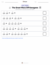 The Great Wave Off Kanagawa printable worksheet preview