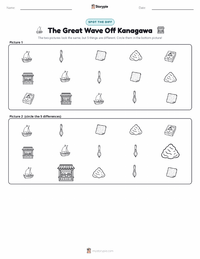The Great Wave Off Kanagawa printable worksheet preview