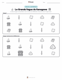Aperçu de la feuille de travail imprimable La Grande Vague de Kanagawa