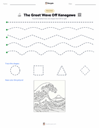 The Great Wave Off Kanagawa printable worksheet preview