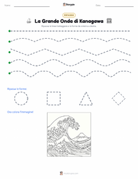 Anteprima della scheda stampabile di La grande onda di Kanagawa