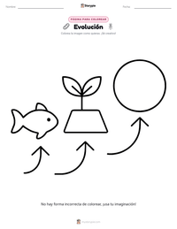 Página para colorear de Evolución para niños