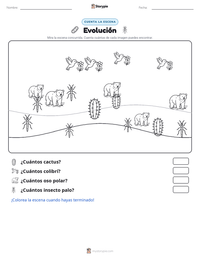 Vista previa de la hoja de trabajo imprimible de Evolución