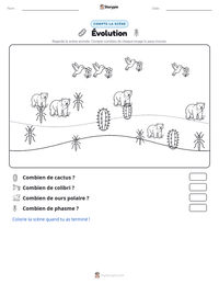 Aperçu de la feuille de travail imprimable Évolution