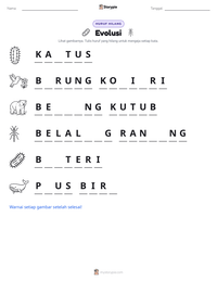 Prabaca lembar kerja cetak Evolusi