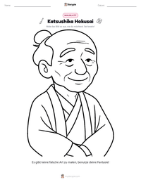 Katsushika Hokusai druckbare Arbeitsblatt Vorschau