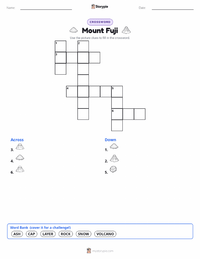 Mount Fuji printable worksheet preview