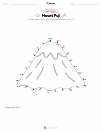 Mount Fuji printable worksheet preview