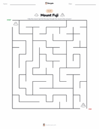 Mount Fuji printable worksheet preview