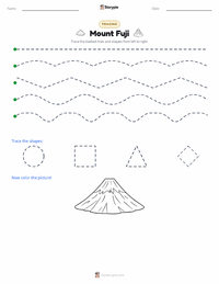 Mount Fuji printable worksheet preview