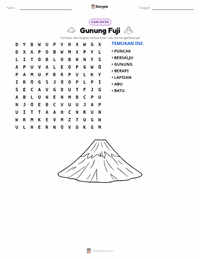 Prabaca lembar kerja cetak Gunung Fuji