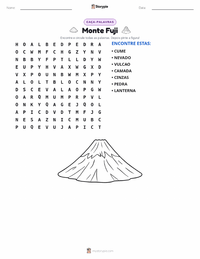 Prévia da folha de atividades imprimível Monte Fuji