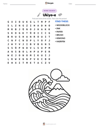 Ukiyo-e printable worksheet preview