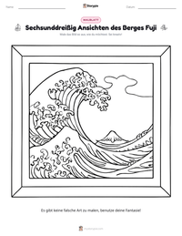 Sechsunddreißig Ansichten des Berges Fuji druckbare Arbeitsblatt Vorschau