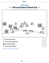 Thirty-six Views of Mount Fuji printable worksheet preview