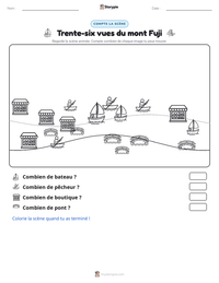 Aperçu de la feuille de travail imprimable Trente-six vues du mont Fuji