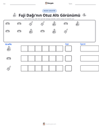 Fuji Dağı'nın Otuz Altı Görünümü yazdırılabilir çalışma sayfası önizlemesi