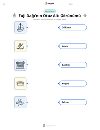 Fuji Dağı'nın Otuz Altı Görünümü yazdırılabilir çalışma sayfası önizlemesi