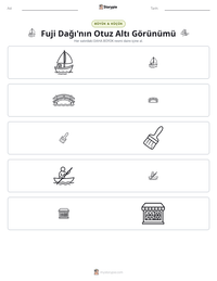 Fuji Dağı'nın Otuz Altı Görünümü yazdırılabilir çalışma sayfası önizlemesi