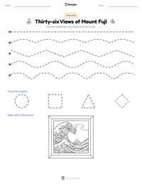 Thirty-six Views of Mount Fuji printable worksheet preview