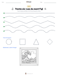 Aperçu de la feuille de travail imprimable Trente-six vues du mont Fuji