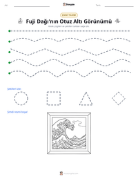 Fuji Dağı'nın Otuz Altı Görünümü yazdırılabilir çalışma sayfası önizlemesi