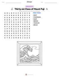 Thirty-six Views of Mount Fuji printable worksheet preview