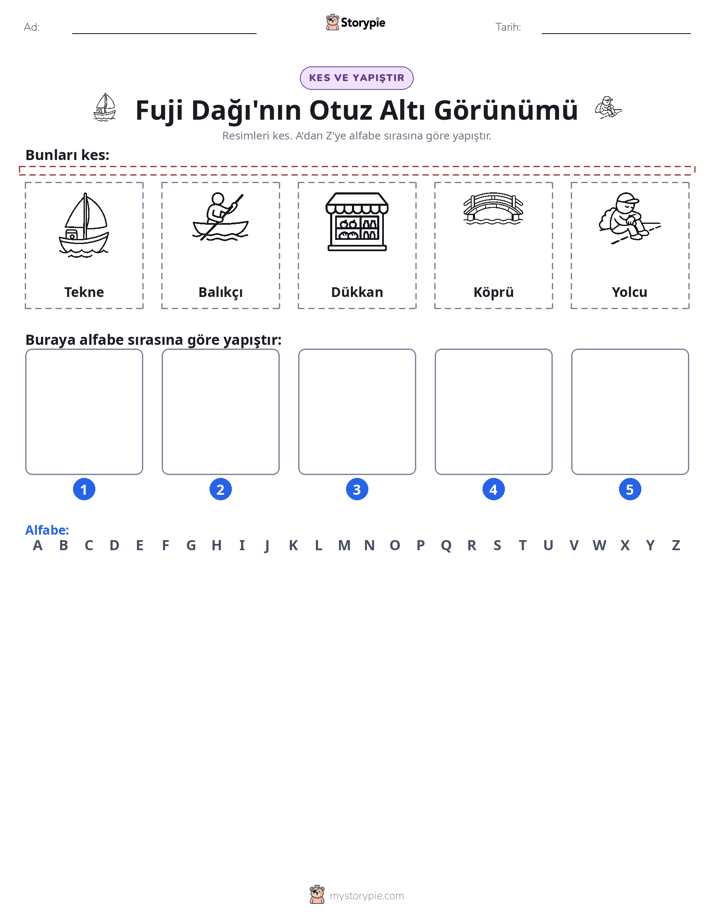 Kes & Yapıştır Alfabe