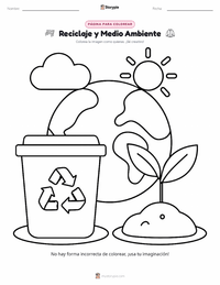 Vista previa de la hoja de trabajo imprimible de Reciclaje y Gestión Ambiental