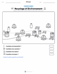 Aperçu de la feuille de travail imprimable Recyclage et Gérance Environnementale