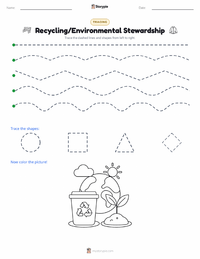 Recycling/Environmental Stewardship printable worksheet preview