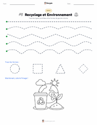 Aperçu de la feuille de travail imprimable Recyclage et Gérance Environnementale