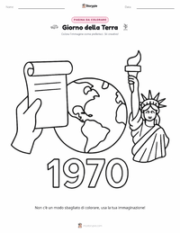 Pagina da colorare di Prima Giornata della Terra (1970) per bambini