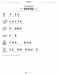 Earth Day printable worksheet preview