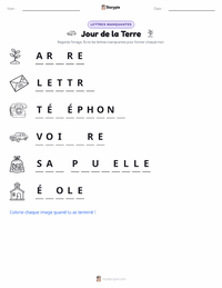 Aperçu de la feuille de travail imprimable Premier Jour de la Terre (1970)