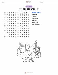 Erster Tag der Erde (1970) druckbare Arbeitsblatt Vorschau