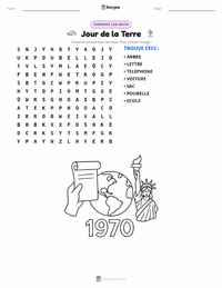Aperçu de la feuille de travail imprimable Premier Jour de la Terre (1970)