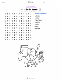 Prévia da folha de atividades imprimível Primeiro Dia da Terra (1970)