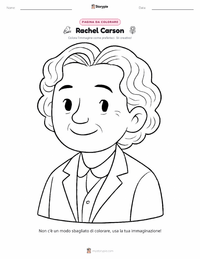 Pagina da colorare di Rachel Carson per bambini