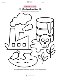Página para colorear de Contaminación para niños