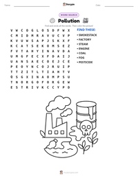 Pollution printable worksheet preview