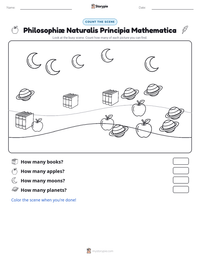 Philosophiæ Naturalis Principia Mathematica printable worksheet preview