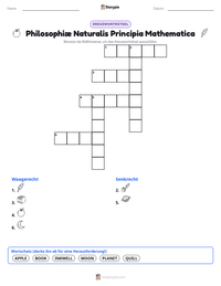 Philosophiæ Naturalis Principia Mathematica druckbare Arbeitsblatt Vorschau