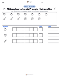 Podgląd drukowalnego arkusza ćwiczeń Philosophiæ Naturalis Principia Mathematica