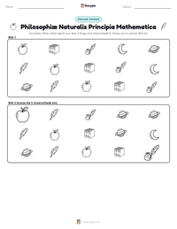 Philosophiæ Naturalis Principia Mathematica druckbare Arbeitsblatt Vorschau