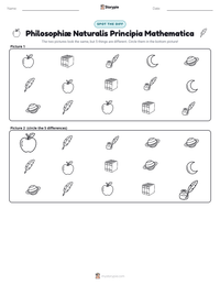 Philosophiæ Naturalis Principia Mathematica printable worksheet preview